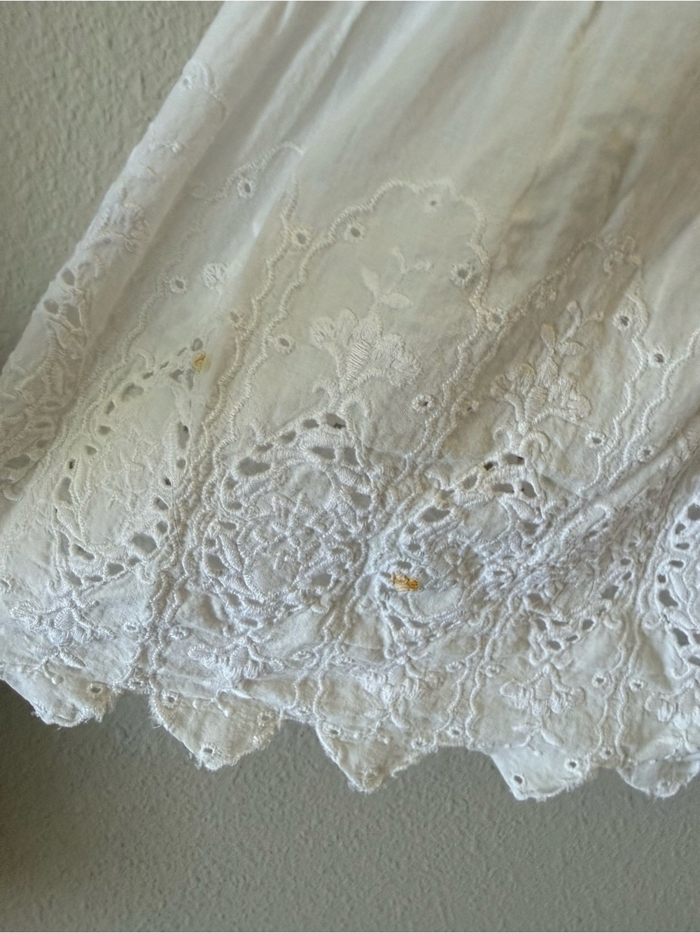 Maeve Anthropologie Tiered White Eyelet Midi Dress, Bridal, Bachelorette size 10 - Picture 7 of 11